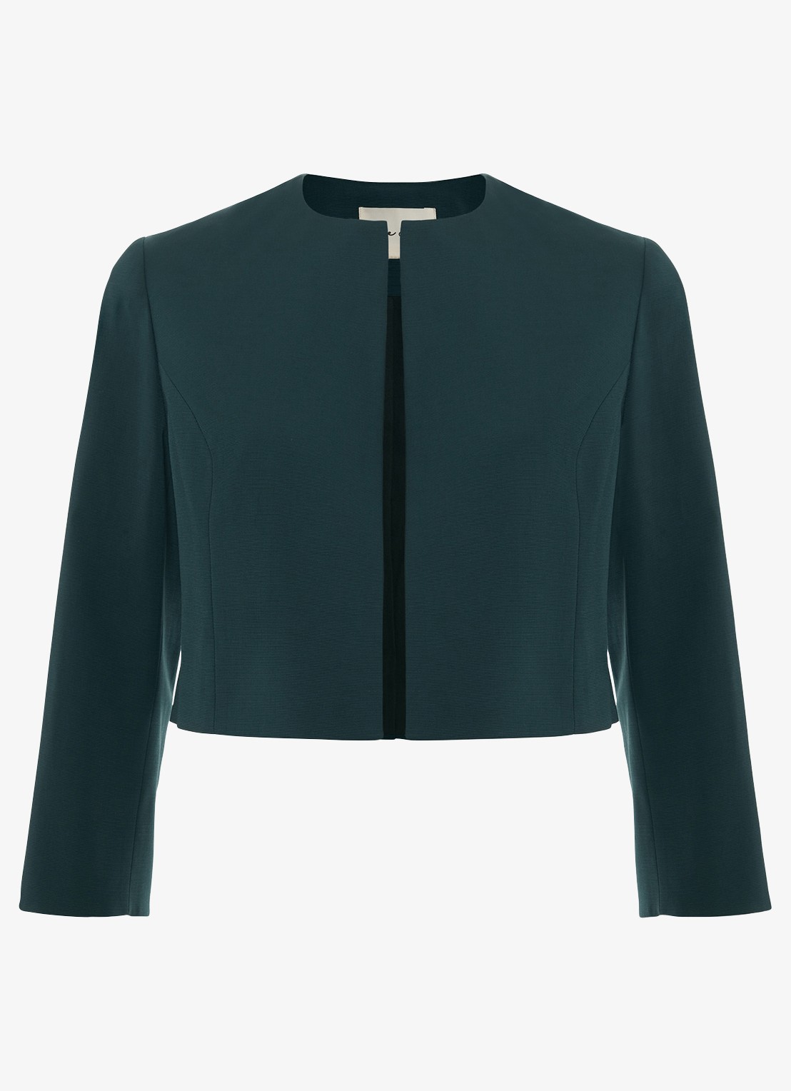 Phase Eight Arlette bolero met schoudervulling - voorkant zeegroen