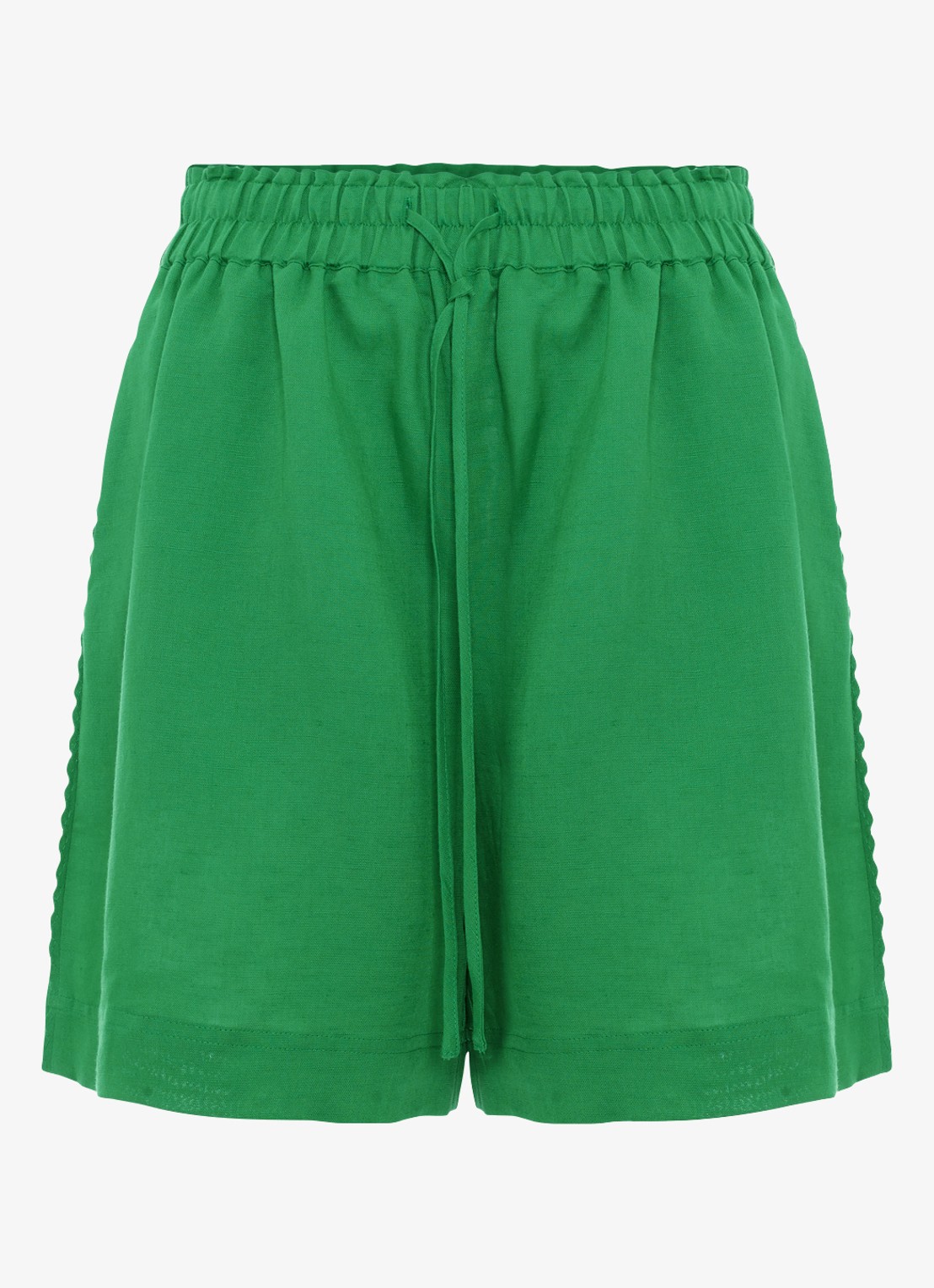 Phase Eight Arnie loose fit korte broek in linnenblend  - voorkant 6 groen