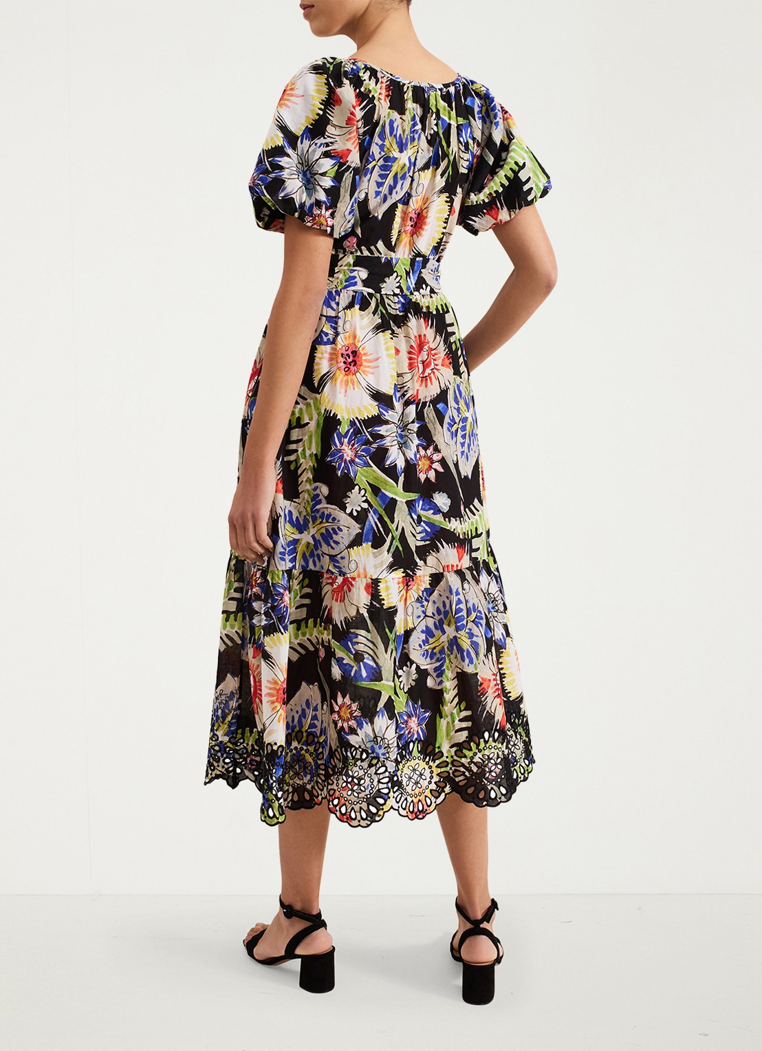 Phase Eight Asa Floral Dress - achterkant 8 zwart
