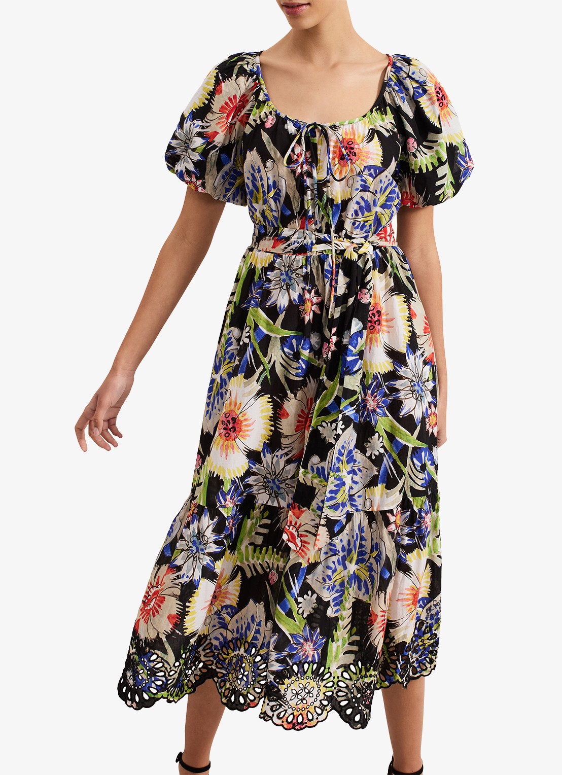 Phase Eight Asa Floral Dress - detail 3 zwart