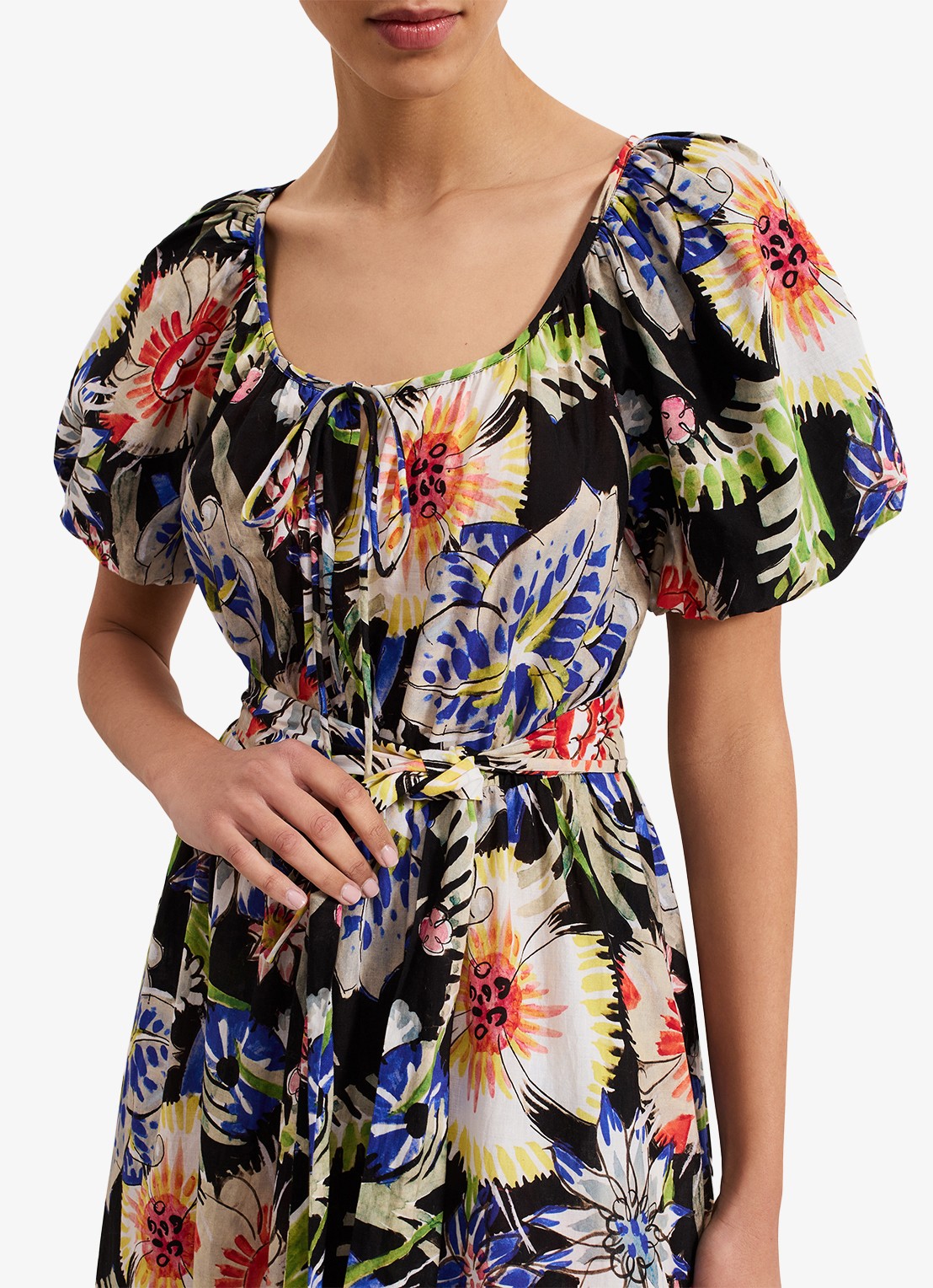 Phase Eight Asa Floral Dress - detail 4 zwart