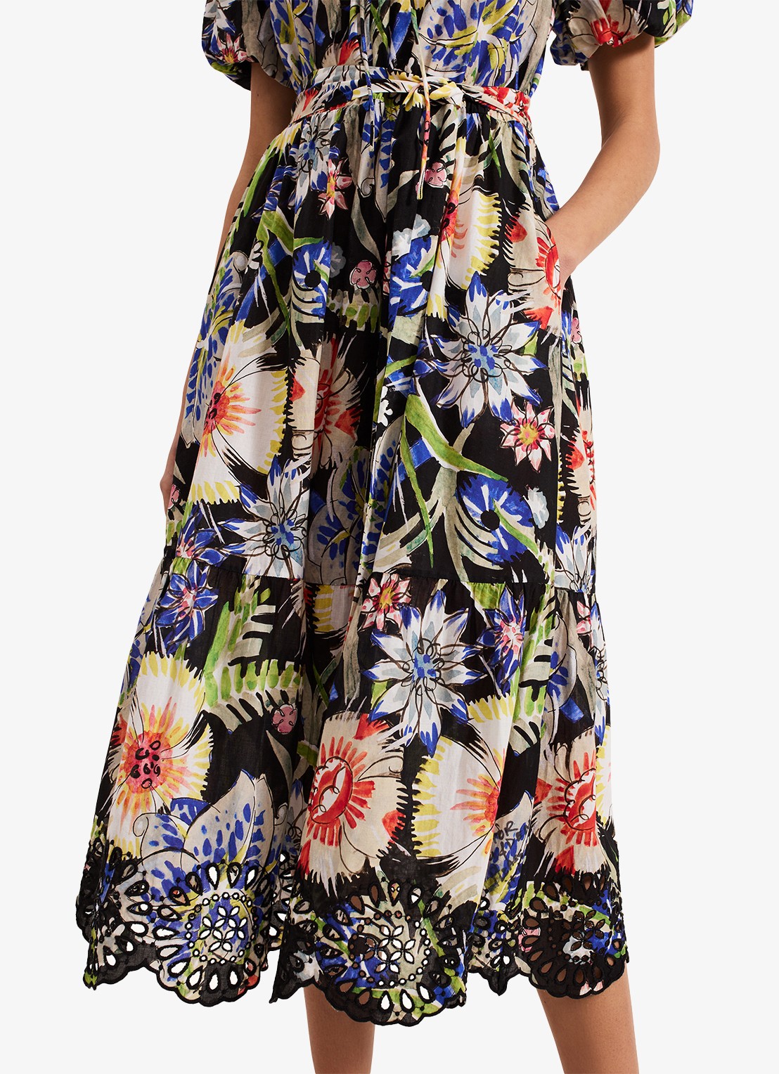 Phase Eight Asa Floral Dress - detail 5 zwart