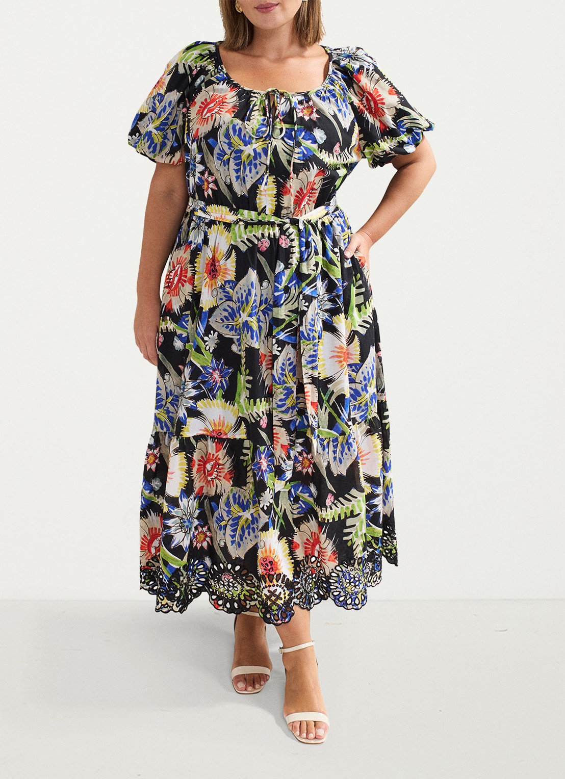 Phase Eight Asa Floral Dress - detail 7 zwart