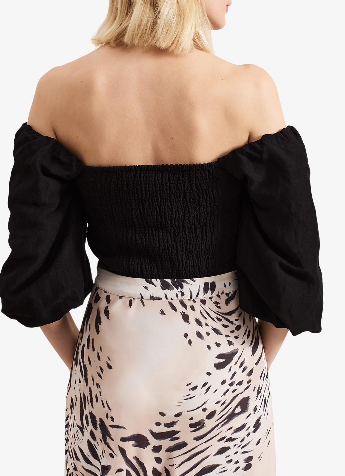 Phase Eight Asha top in linnenblend - achterkant zwart