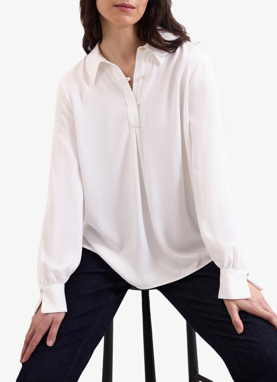 Phase Eight Ashton tuniek met pofmouw - detail 2 ivoor