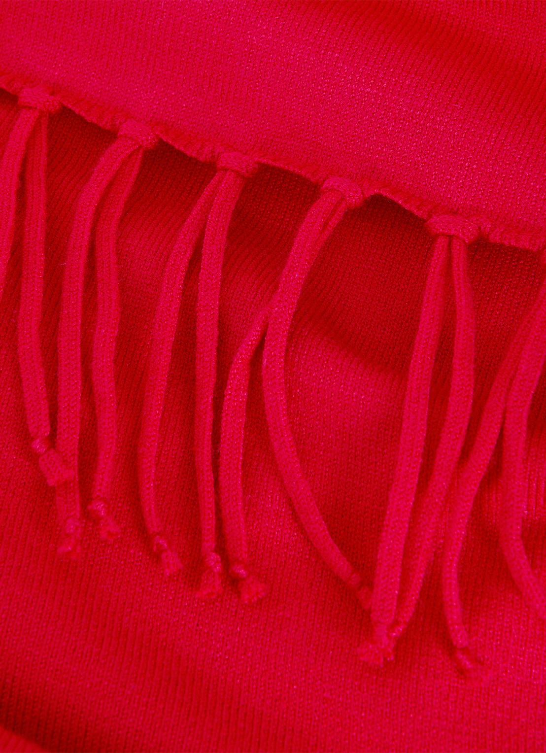 Phase Eight Athena fijngebreide coltrui met franjes  - detail 5 rood