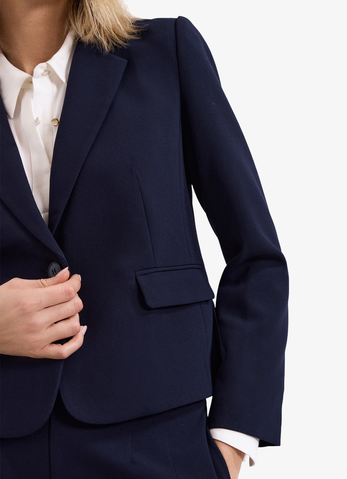 Phase Eight Aubrie blazer met klepzakken - detail 3 donkerblauw
