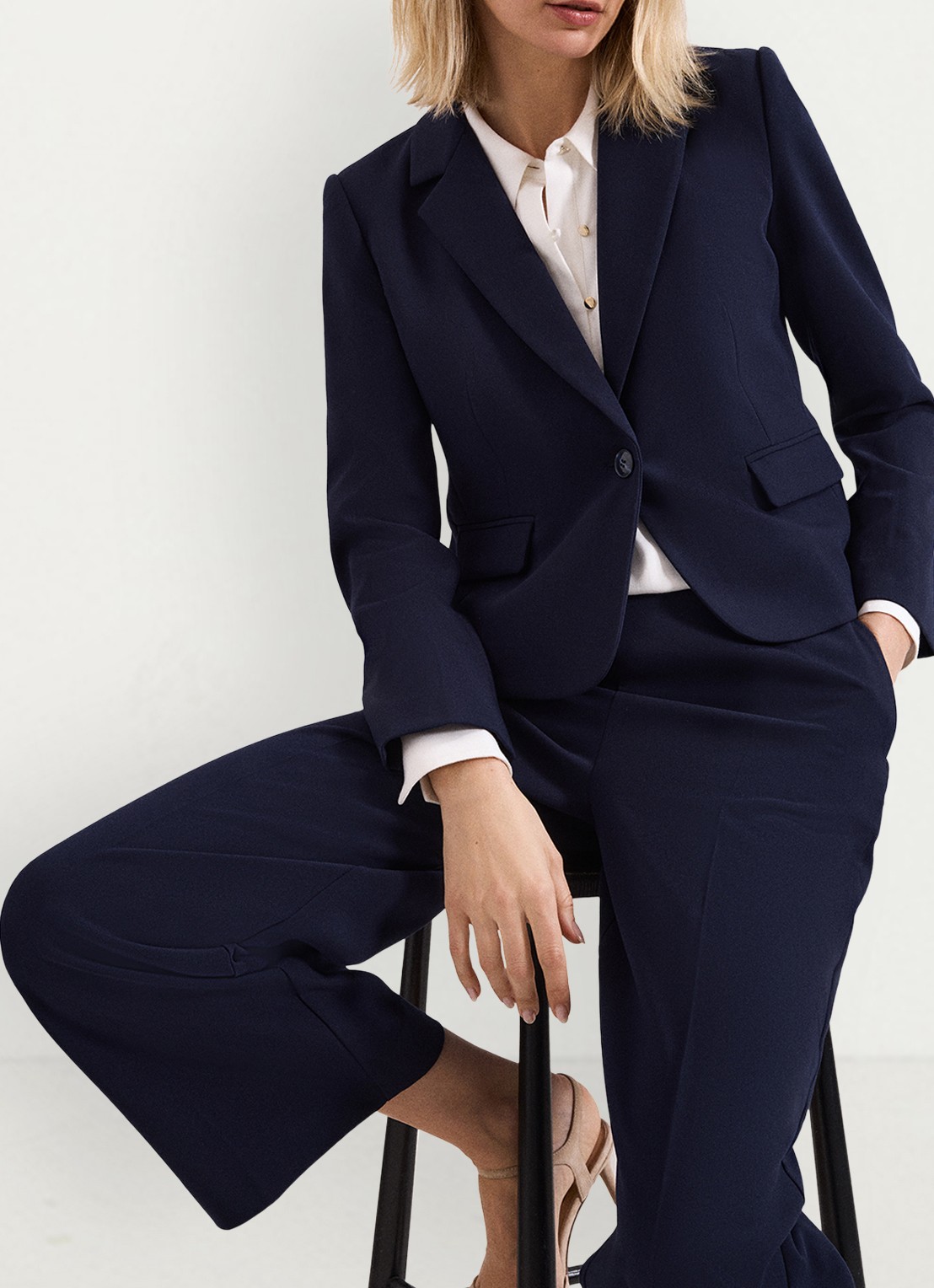 Phase Eight Aubrie blazer met klepzakken - detail 5 donkerblauw
