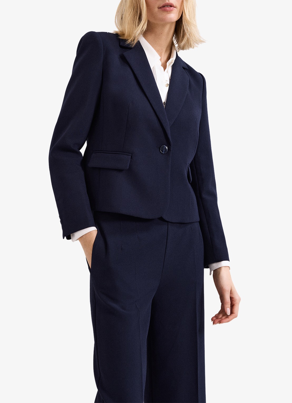 Phase Eight Aubrie blazer met klepzakken - voorkant 8 donkerblauw