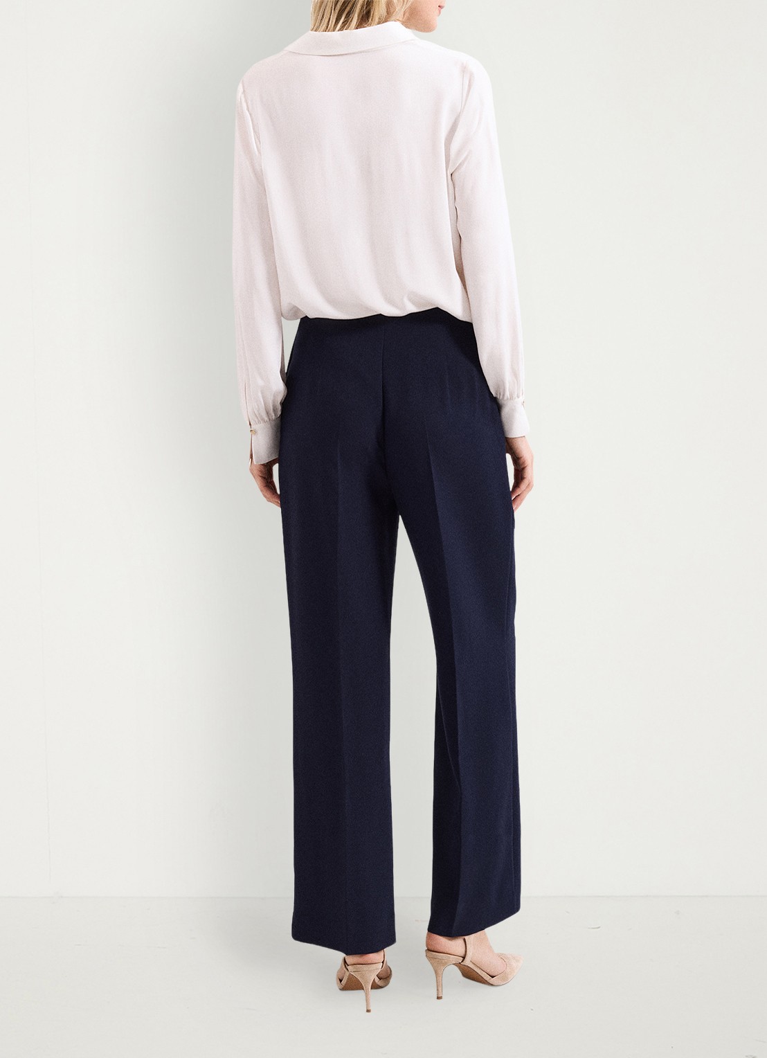 Phase Eight Aubrie high waist loose fit pantalon met steekzakken - achterkant 3 donkerblauw