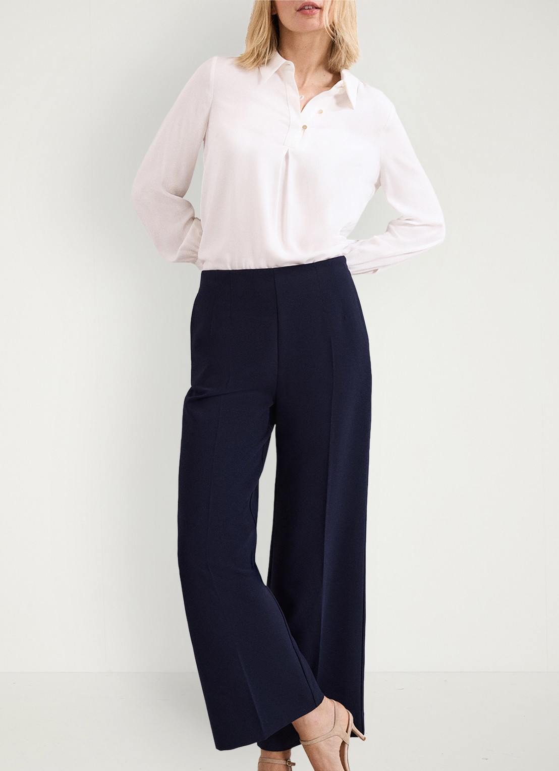 Phase Eight Aubrie high waist loose fit pantalon met steekzakken - detail 6 donkerblauw
