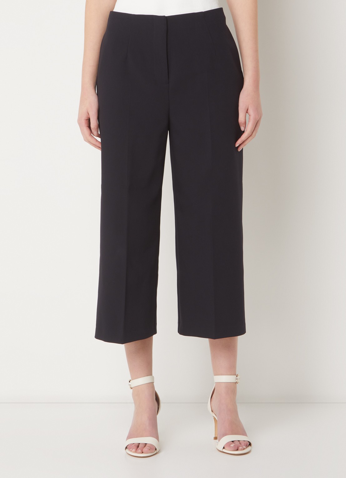Phase Eight Aubrielle high waist cropped loose fit pantalon met steekzakken - detail 4 donkerblauw
