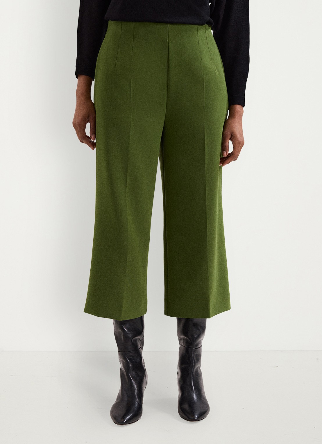 Phase Eight Aubrielle high waist loose fit culotte met steekzakken - detail 3 groen