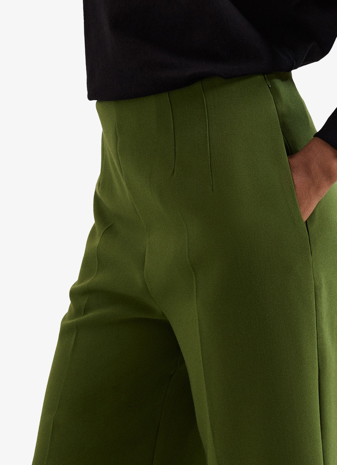 Phase Eight Aubrielle high waist loose fit culotte met steekzakken - detail 4 groen