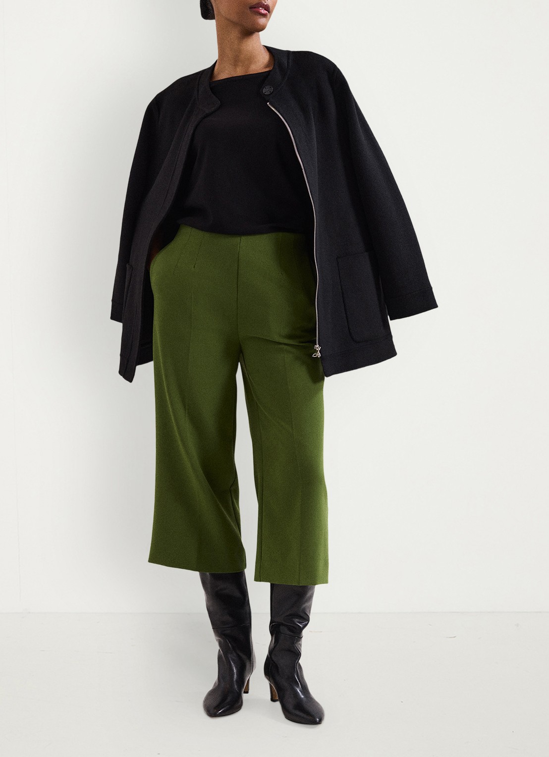Phase Eight Aubrielle high waist loose fit culotte met steekzakken - detail 6 groen