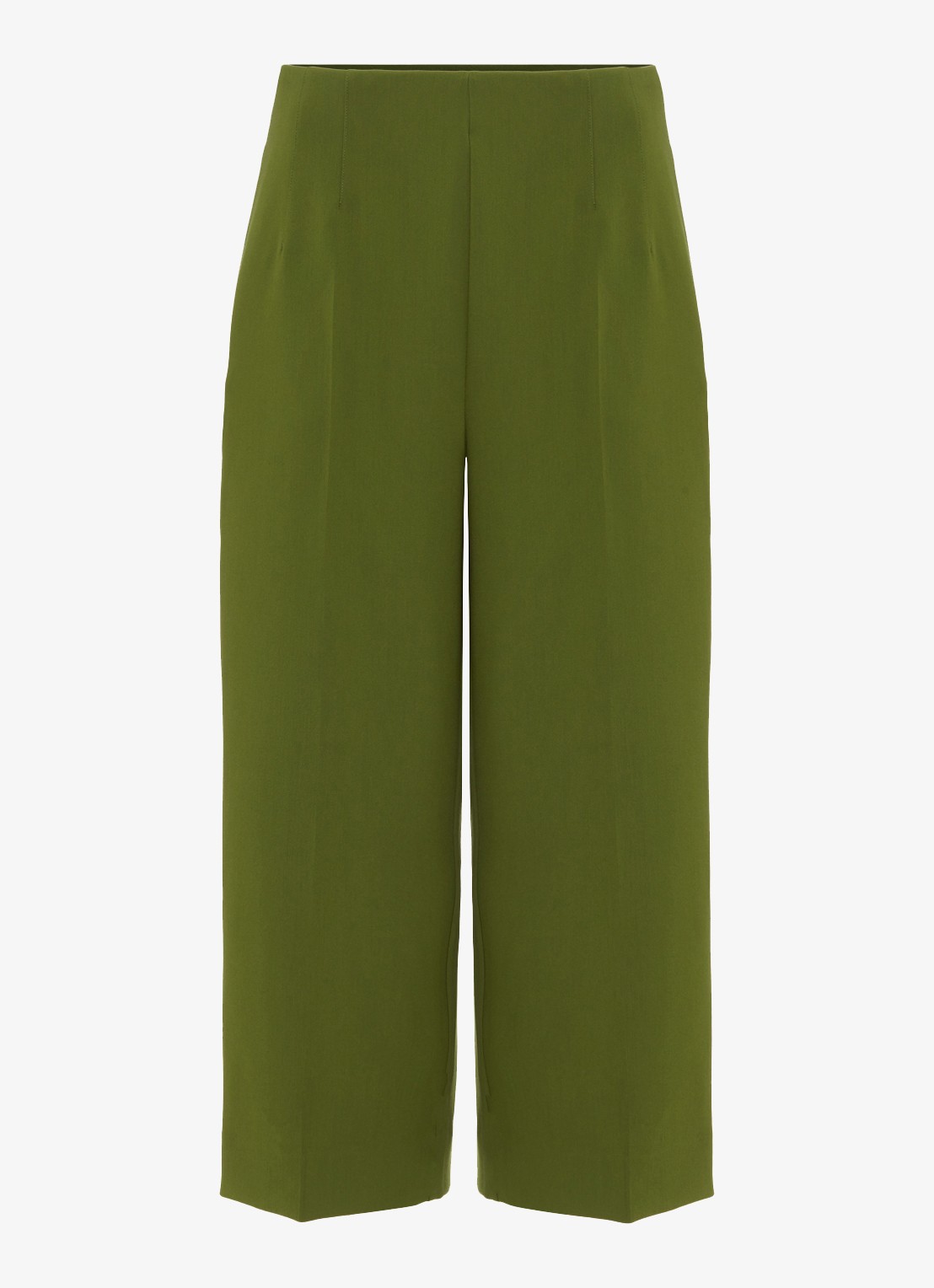 Phase Eight Aubrielle high waist loose fit culotte met steekzakken - voorkant groen
