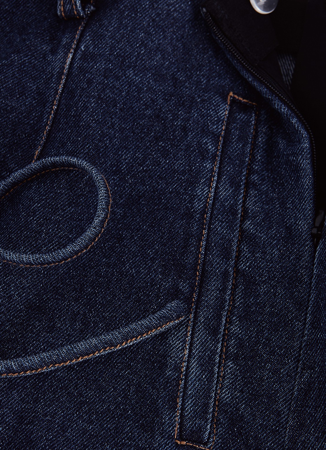 Phase Eight Aubrielle high waist wide fit cullote met donkere wassing - detail 6 denim