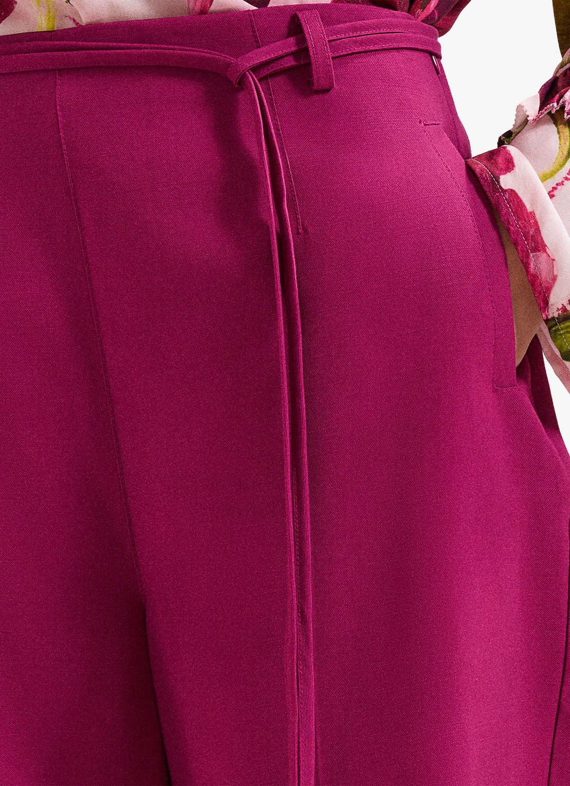 Phase Eight Aubrietta high waist loose fit culotte met strikceintuur - detail 3 donkerroze