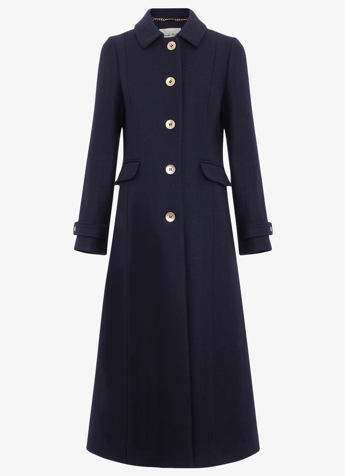 Phase Eight Aurelie mantel met klepzakken - voorkant donkerblauw
