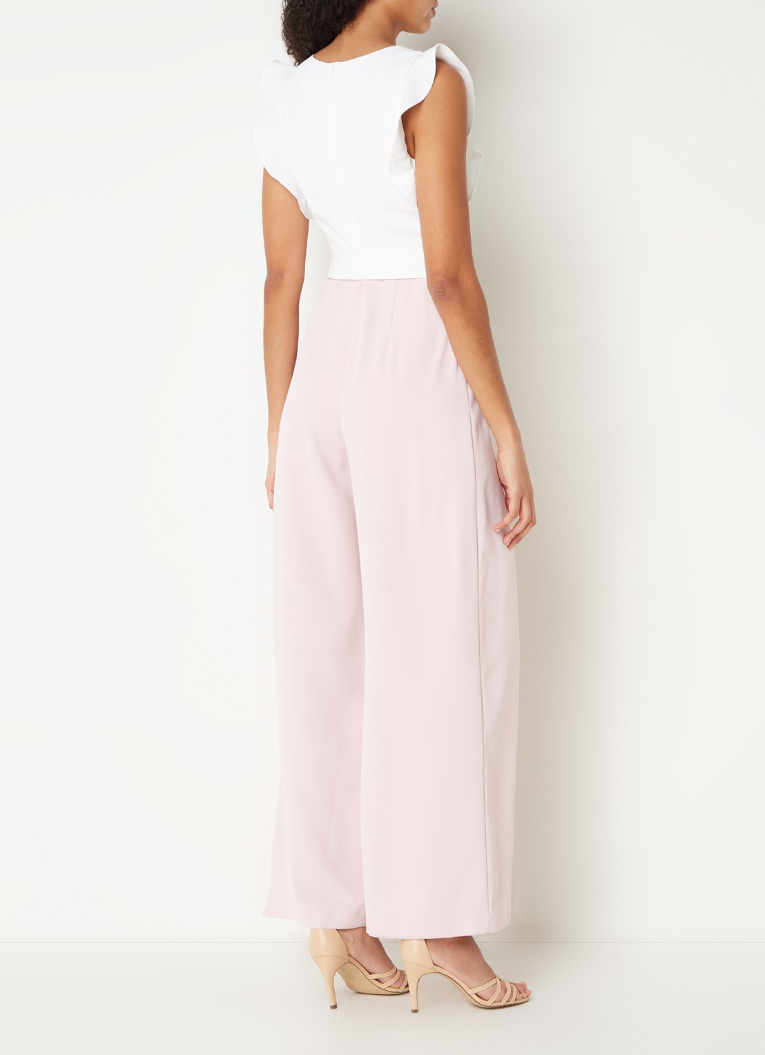 Phase Eight Ayla wide fit jumpsuit met strikceintuur - achterkant 3 wit