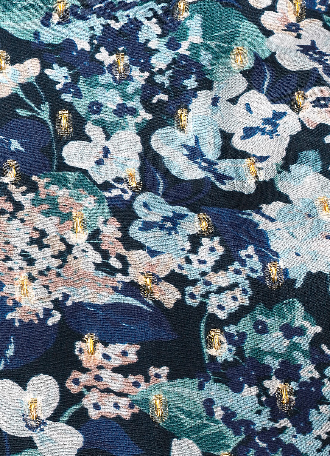 Phase Eight Azalea midi jurk met bloemenprint en strikceintuur - detail 7 donkerblauw