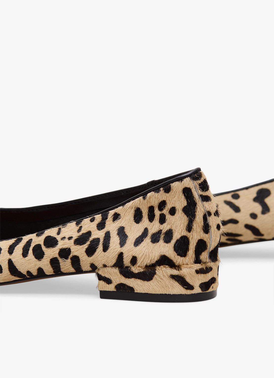 Phase Eight Ballerina van leer met panterprint - detail 6 bruin