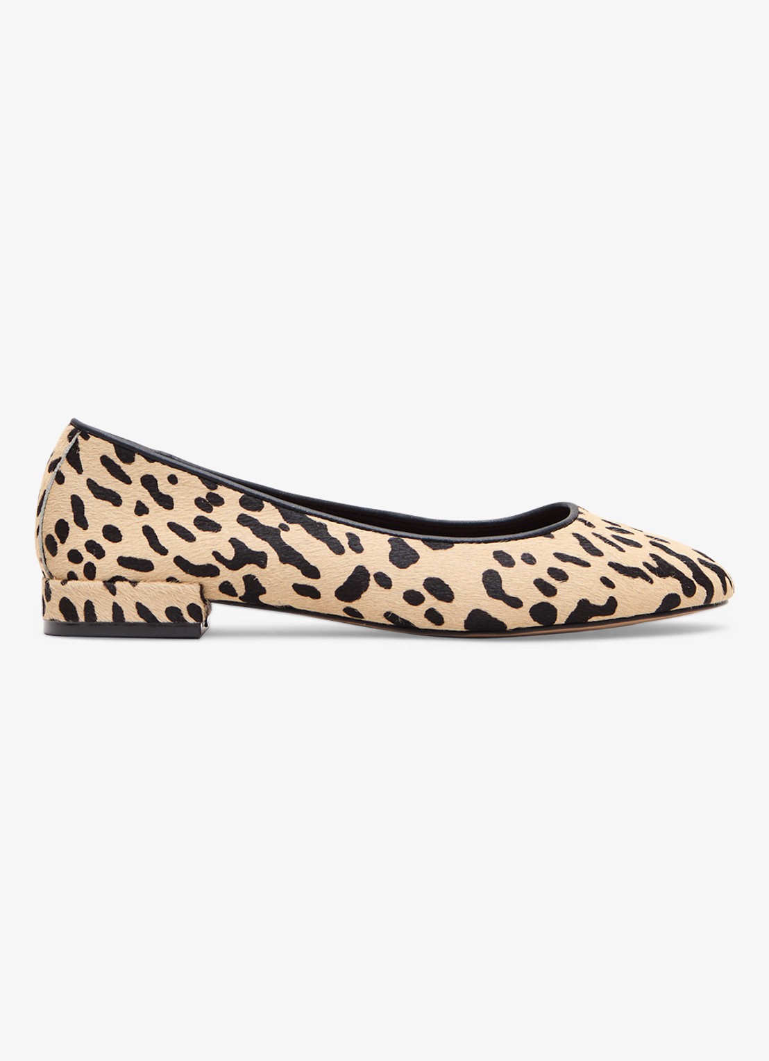 Phase Eight Ballerina van leer met panterprint - voorkant 2 bruin