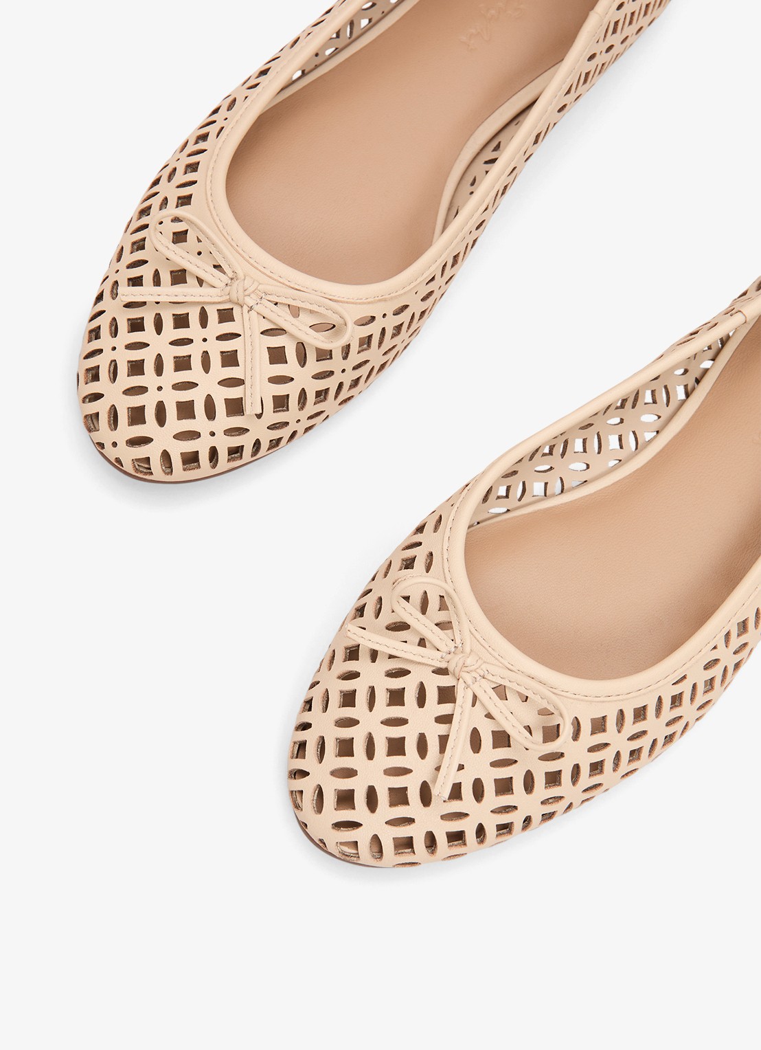 Phase Eight Ballerina van leer - achterkant creme