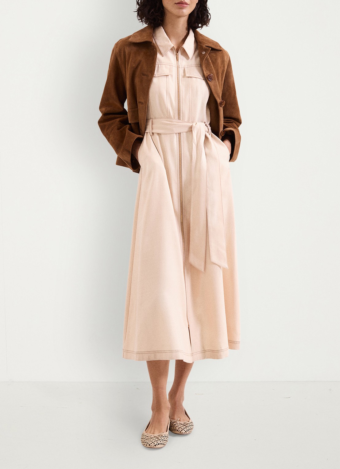 Phase Eight Ballerina van leer - detail 3 creme