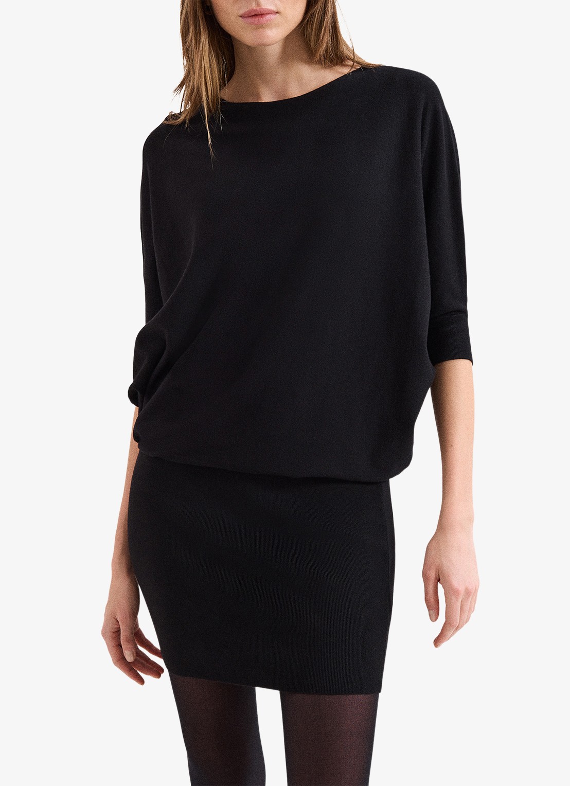 Phase Eight Becca mini jurk met vleermuismouw - detail 2 zwart