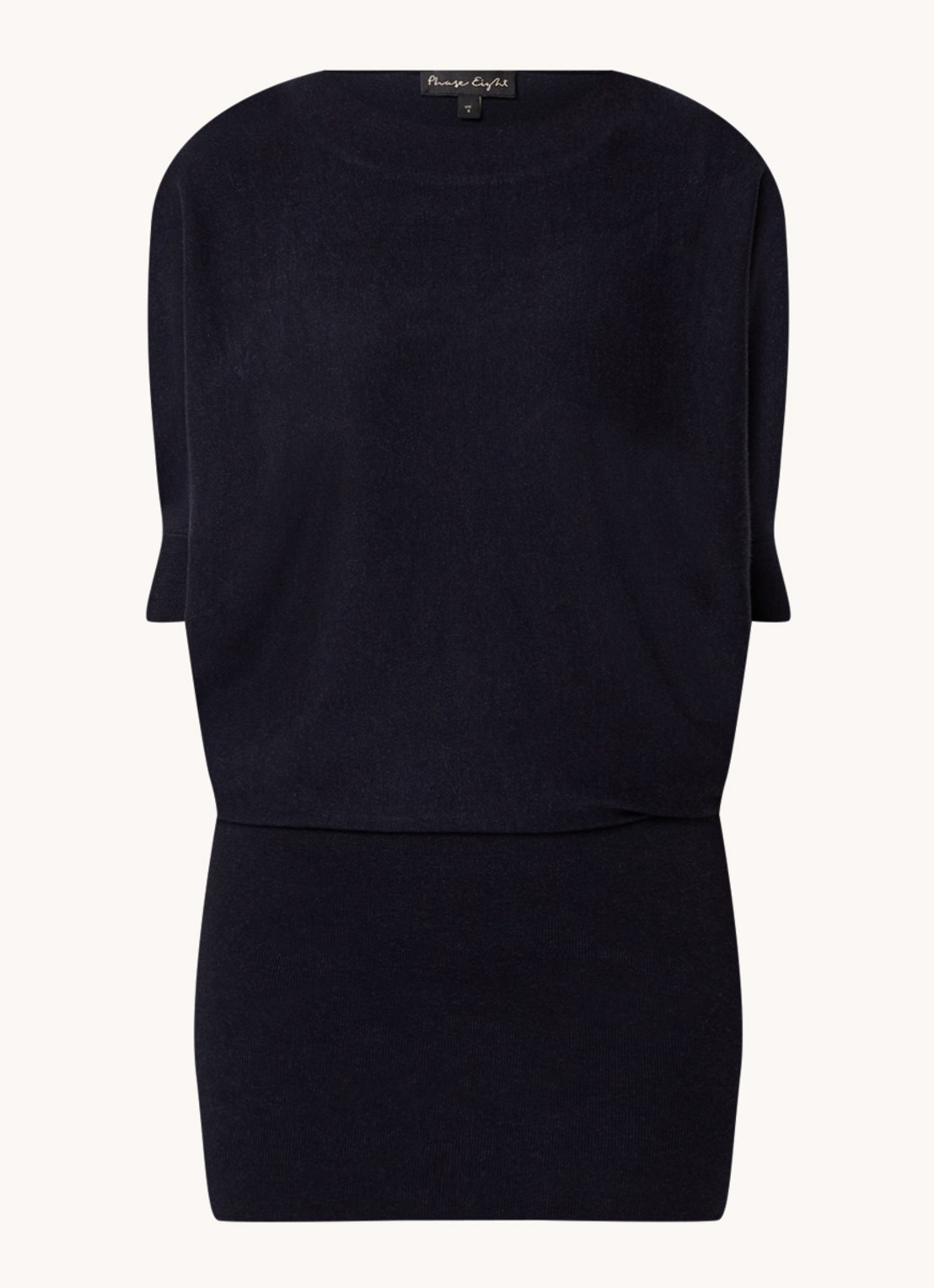 Phase Eight Becca mini jurk met vleermuismouwen  - voorkant 3 donkerblauw