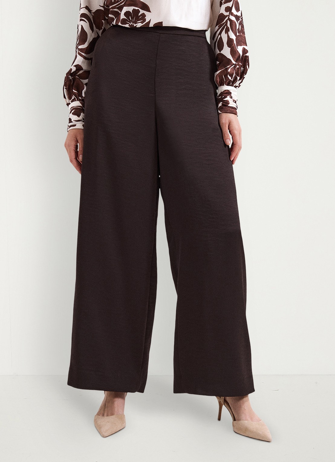 Phase Eight Beccy wide fit pantalon met steekzakken - detail 4 bruin