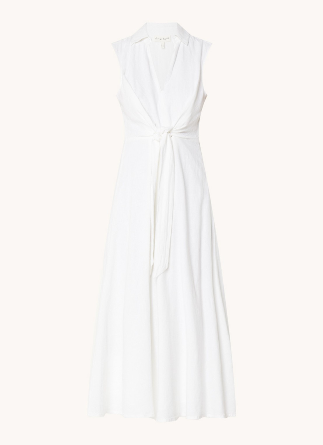 Phase Eight Becky midi jurk in linnenblend met strikdetail - voorkant 2 wit