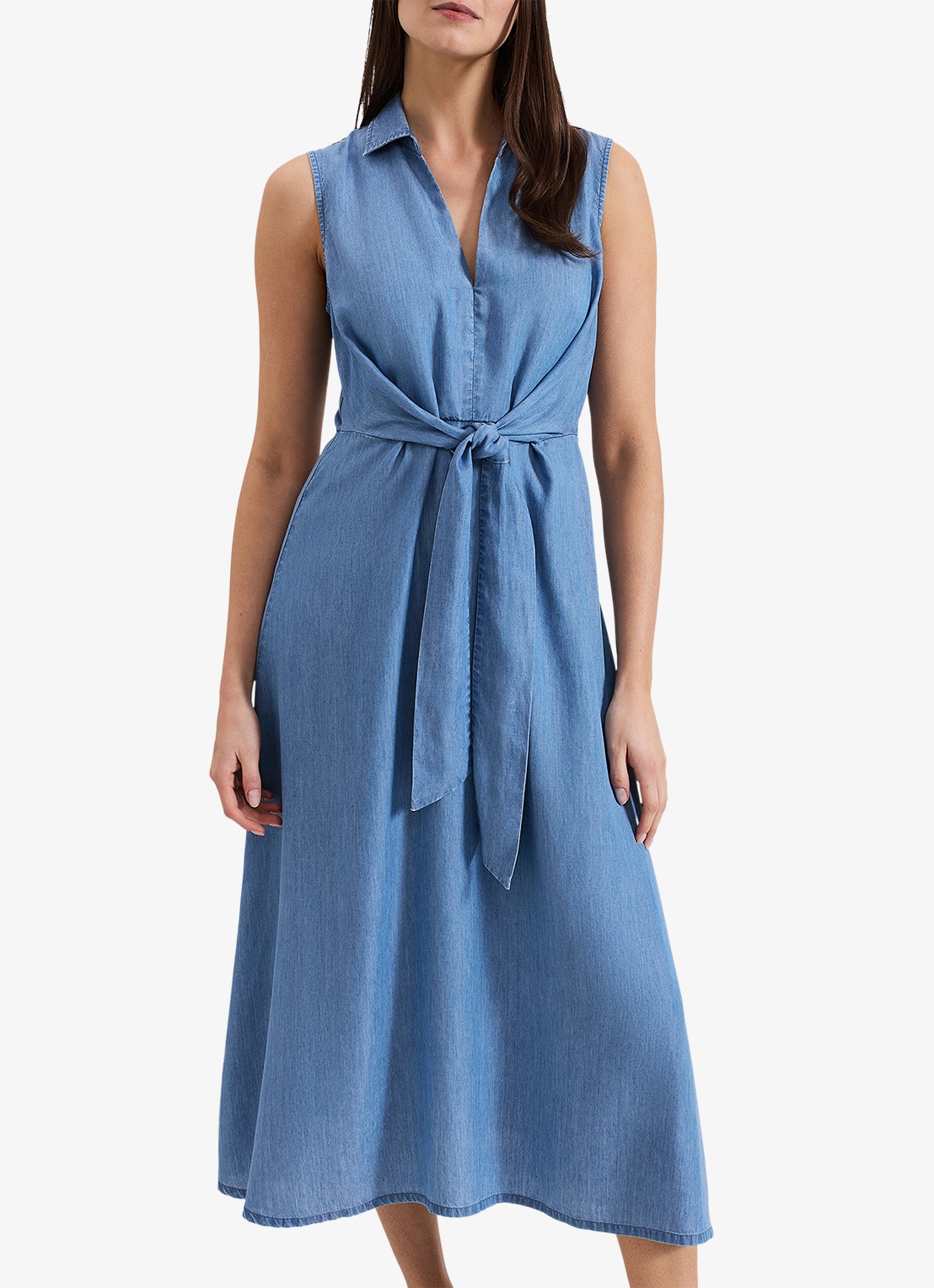 Phase Eight Becky midi jurk  met strikdetail - detail 4 indigo
