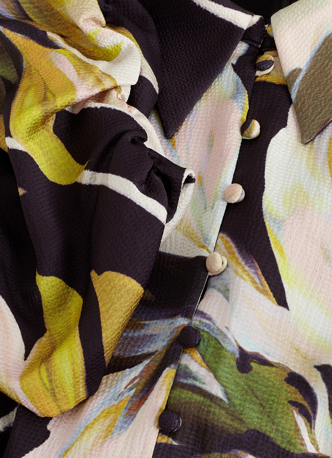 Phase Eight Bella midi blouse jurk met bloememprint - detail 7 zwart