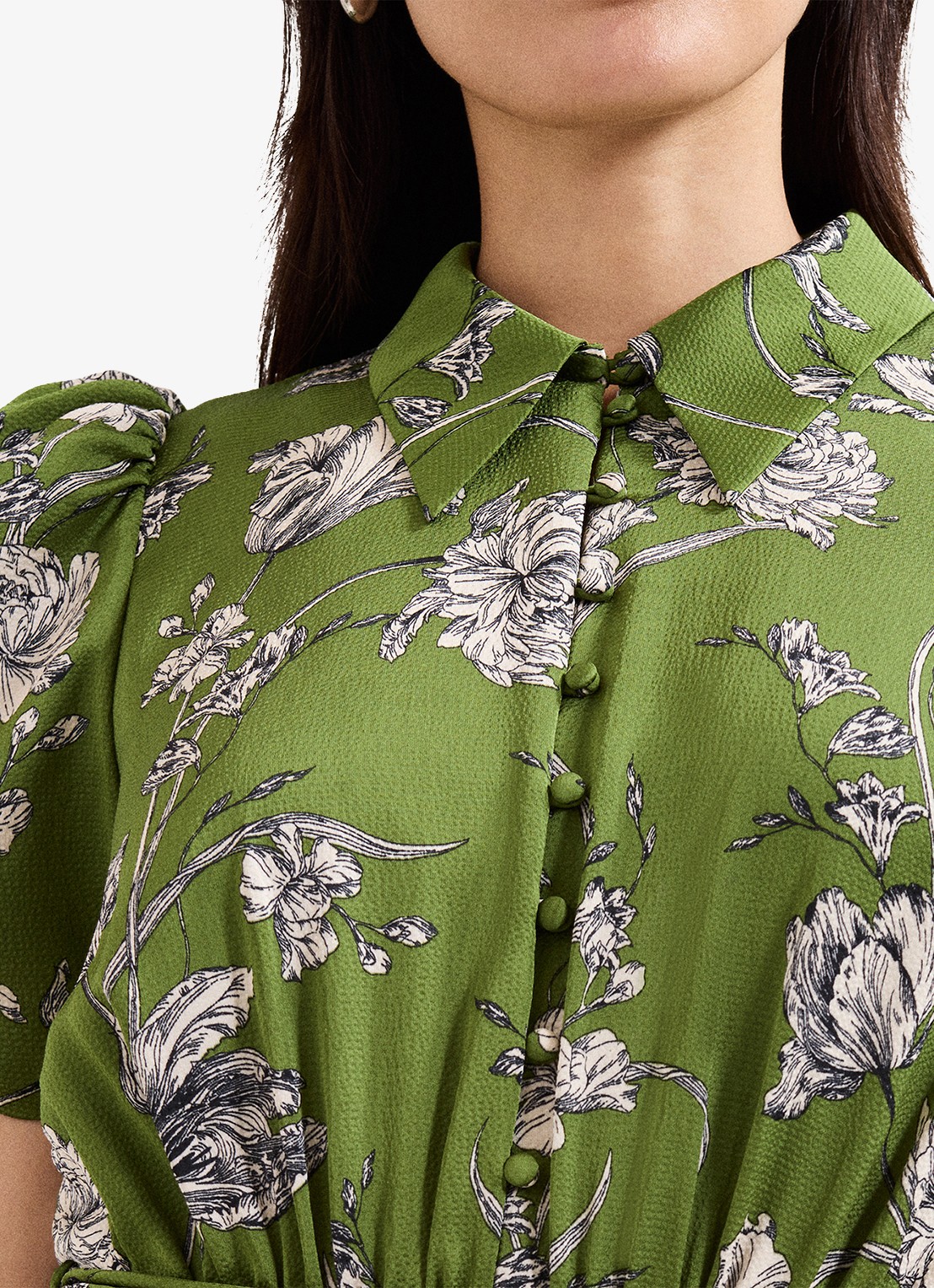 Phase Eight Bella midi tuniekjurk met bloemenprint - detail 5 groen