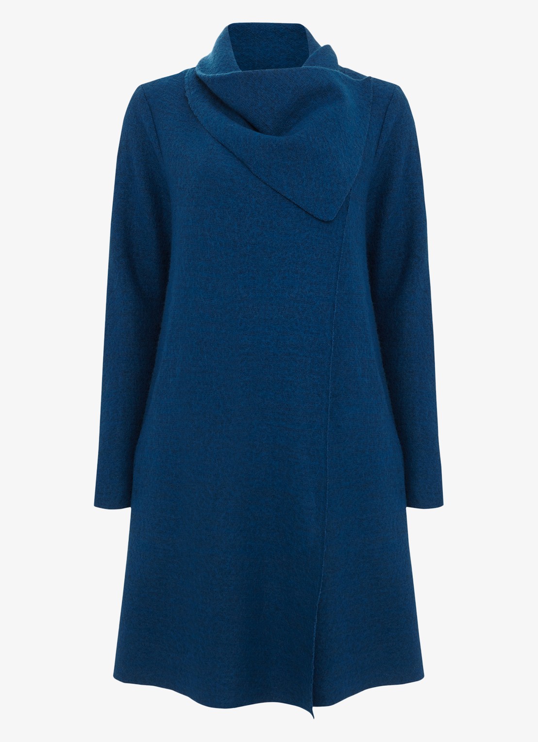 Phase Eight Bellona manteljas met sjaalkraag - voorkant 7 donkerblauw