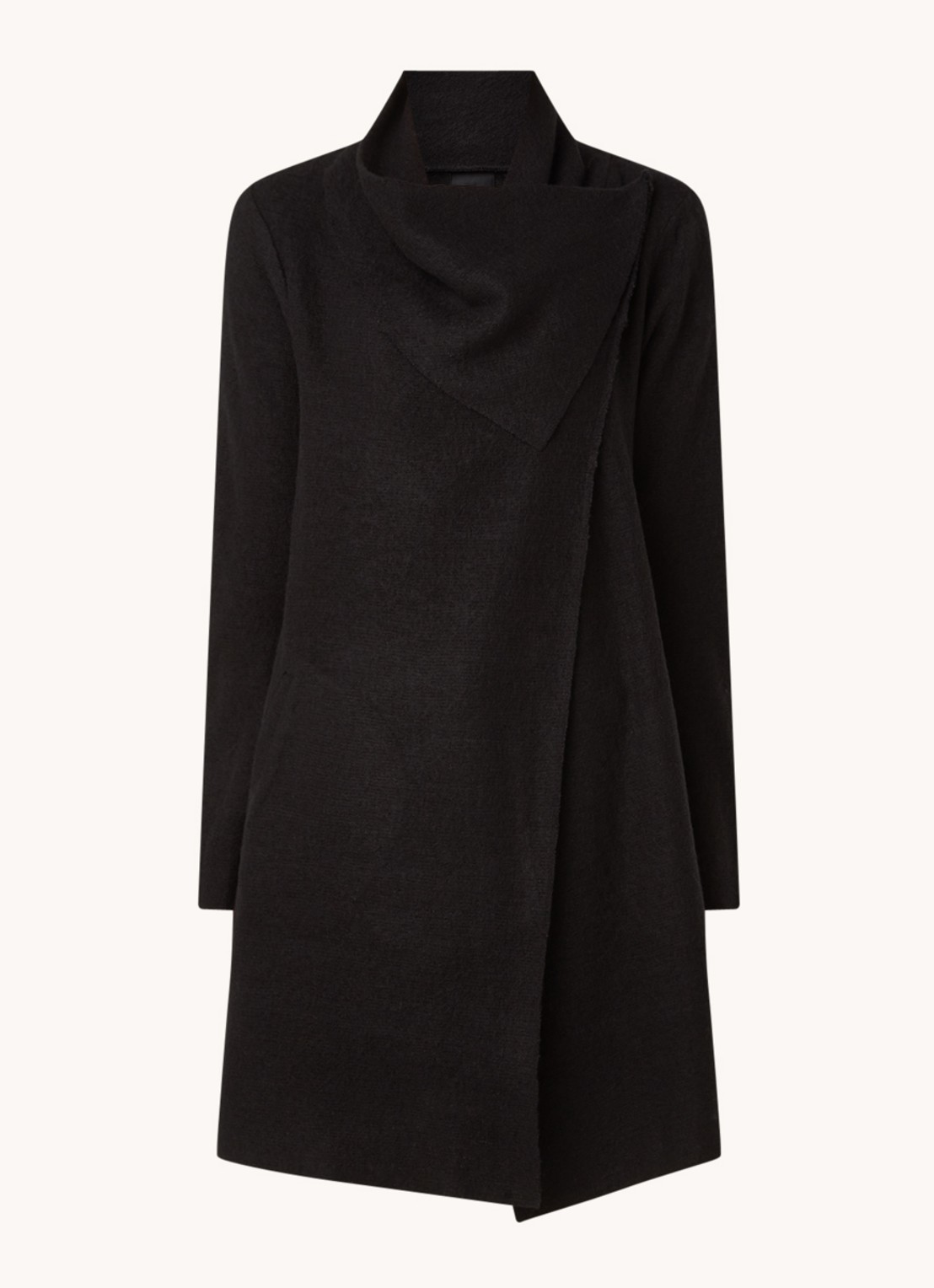 Phase Eight Bellona vest in wolblend met paspelzakken - voorkant 2 zwart
