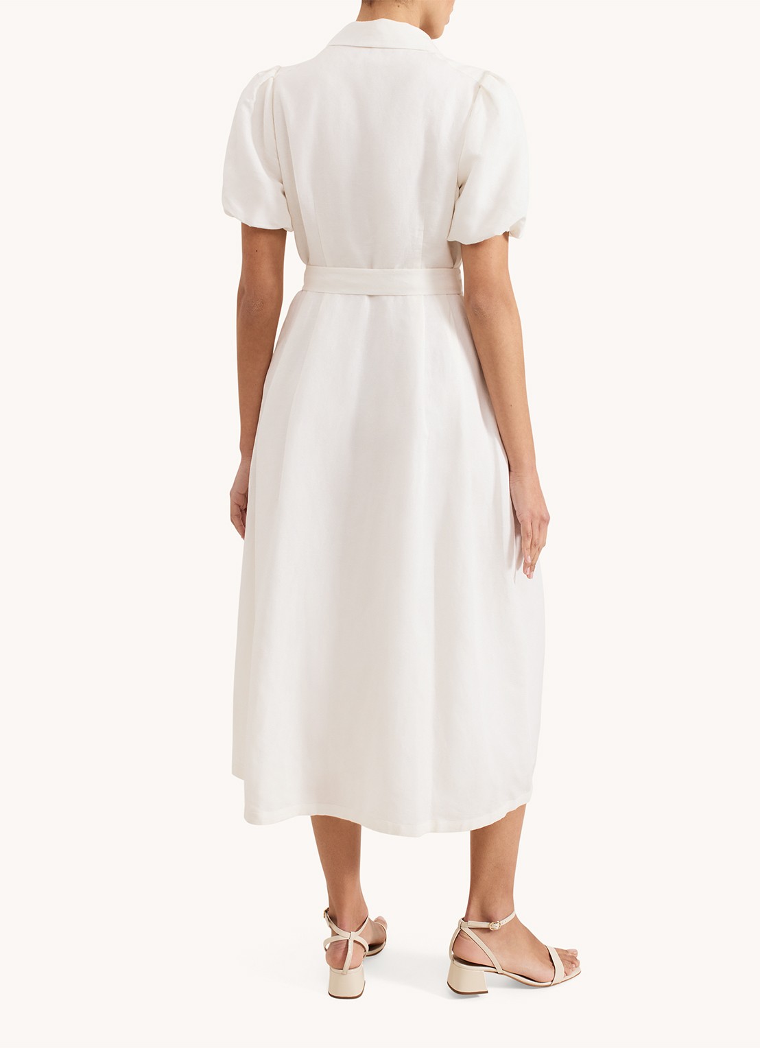 Phase Eight Betsie midi blousejurk met strikceintuur - achterkant 7 wit