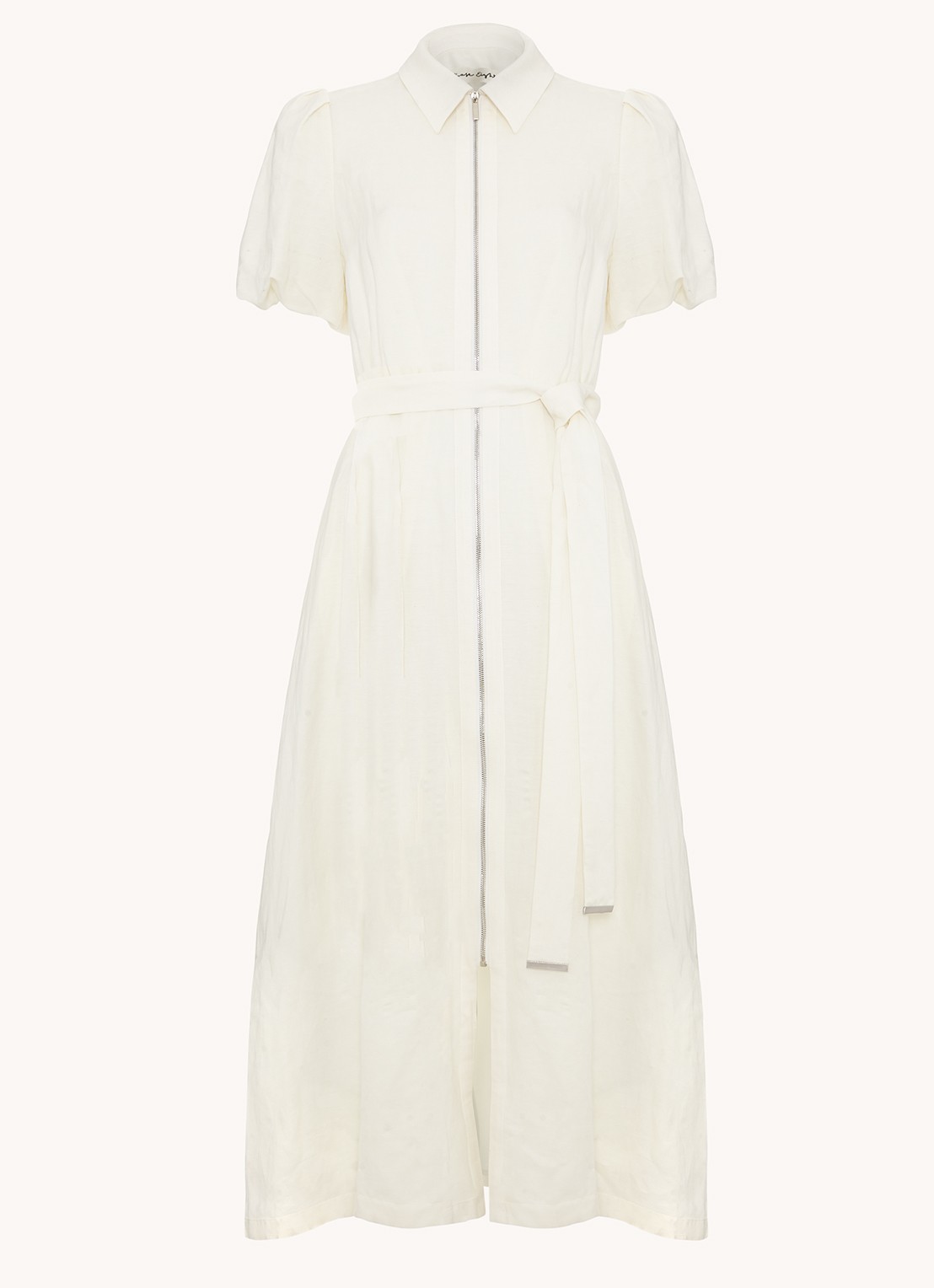 Phase Eight Betsie midi blousejurk met strikceintuur - voorkant wit