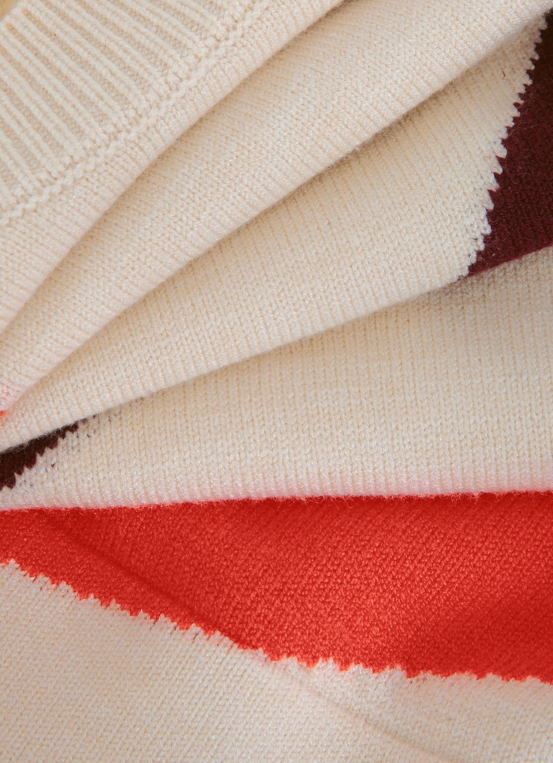 Phase Eight Bettie fijngebreide trui met colour blocking - detail 5 creme