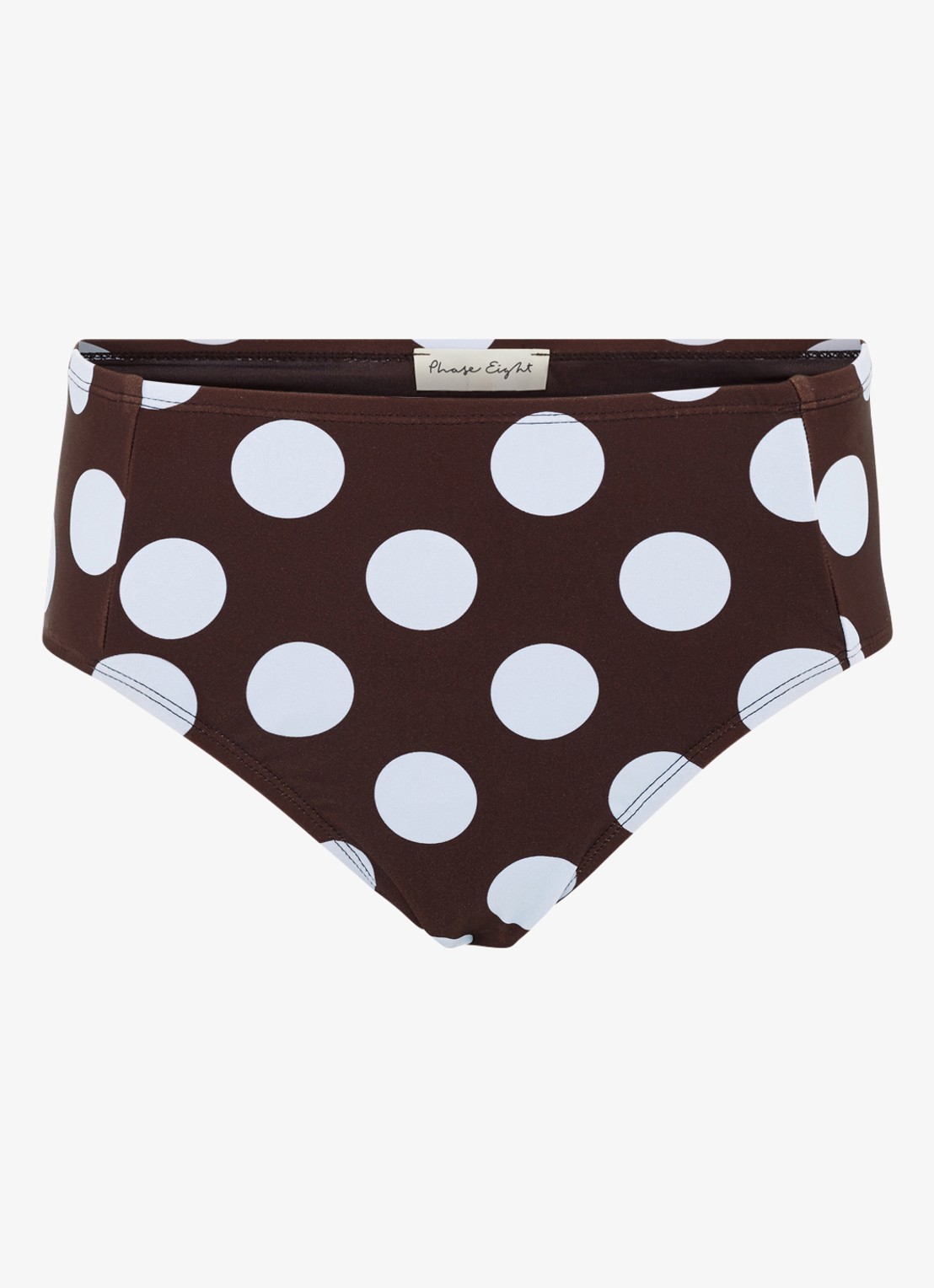 Phase Eight Bikinislip met stippenprint - voorkant 2 bruin
