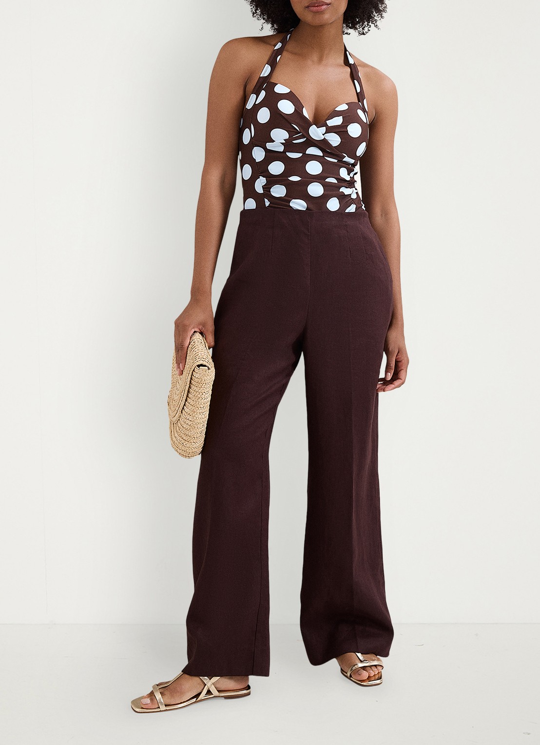 Phase Eight Bikinitop met stippenprint - detail 5 bruin