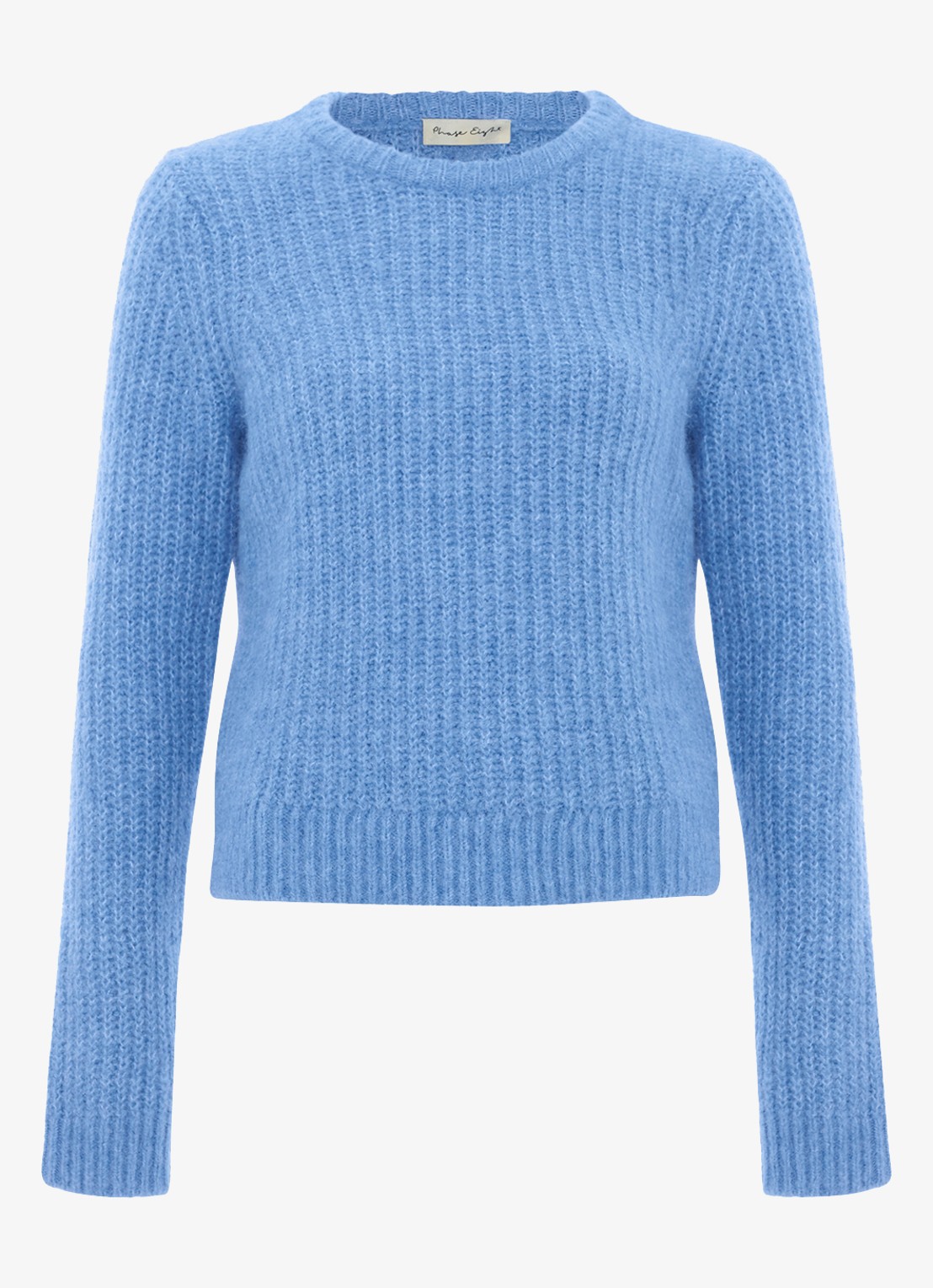 Phase Eight Billie grofgebreide trui in wolblend - voorkant donkerblauw