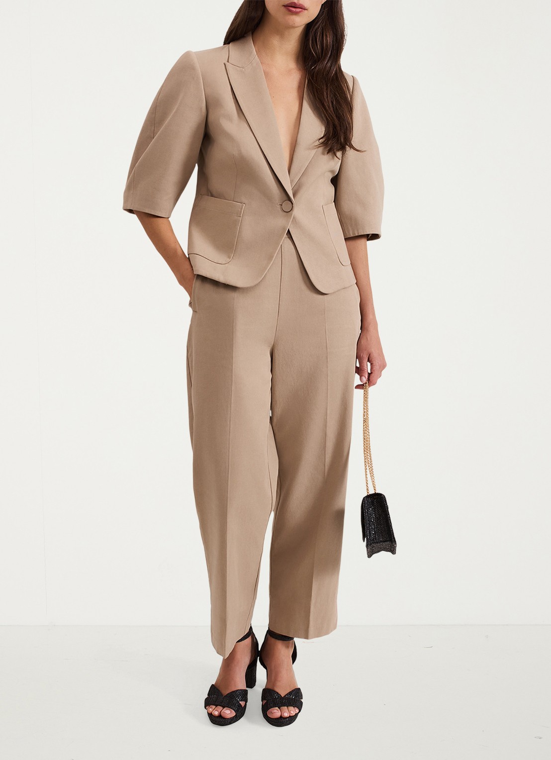 Phase Eight Blackwell cropped blazer  - detail 5 beige