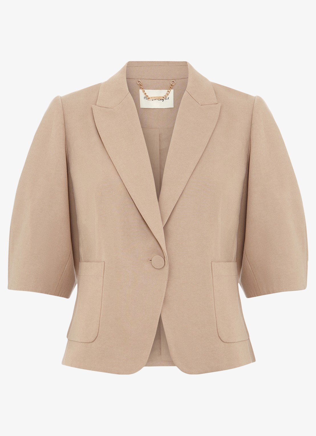 Phase Eight Blackwell cropped blazer  - voorkant 7 beige