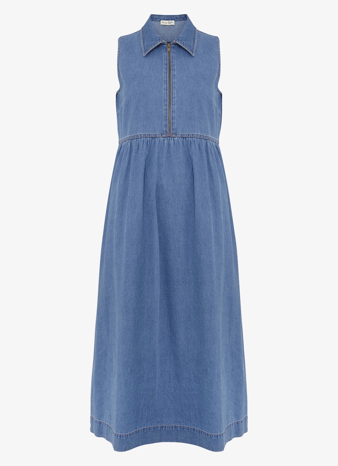 Phase Eight Blakely midi denim jurk met kraag - voorkant 2 indigo