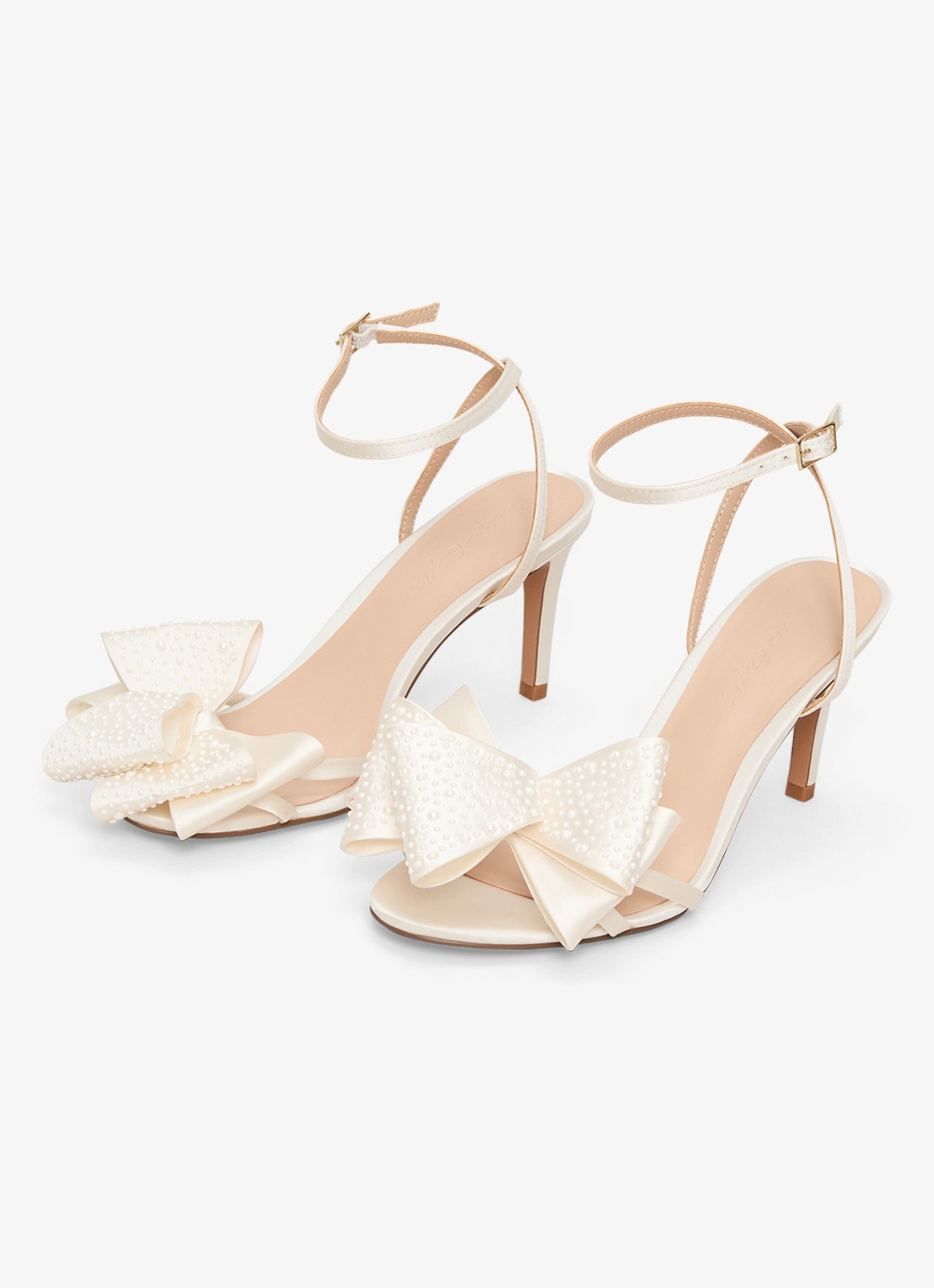 Phase Eight Bow sandalette met strikdetail en studs - detail ivoor