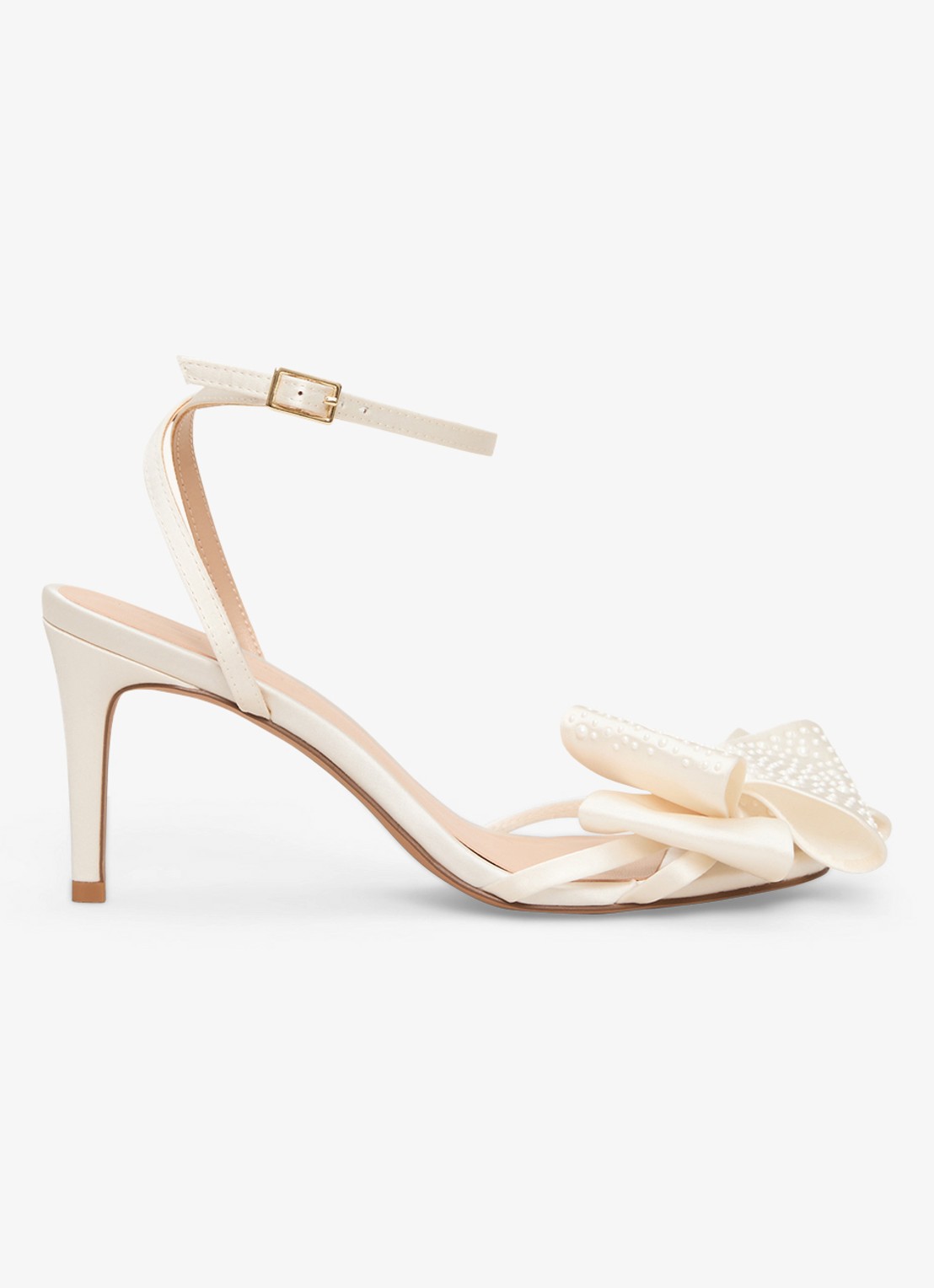 Phase Eight Bow sandalette met strikdetail en studs - voorkant 6 ivoor
