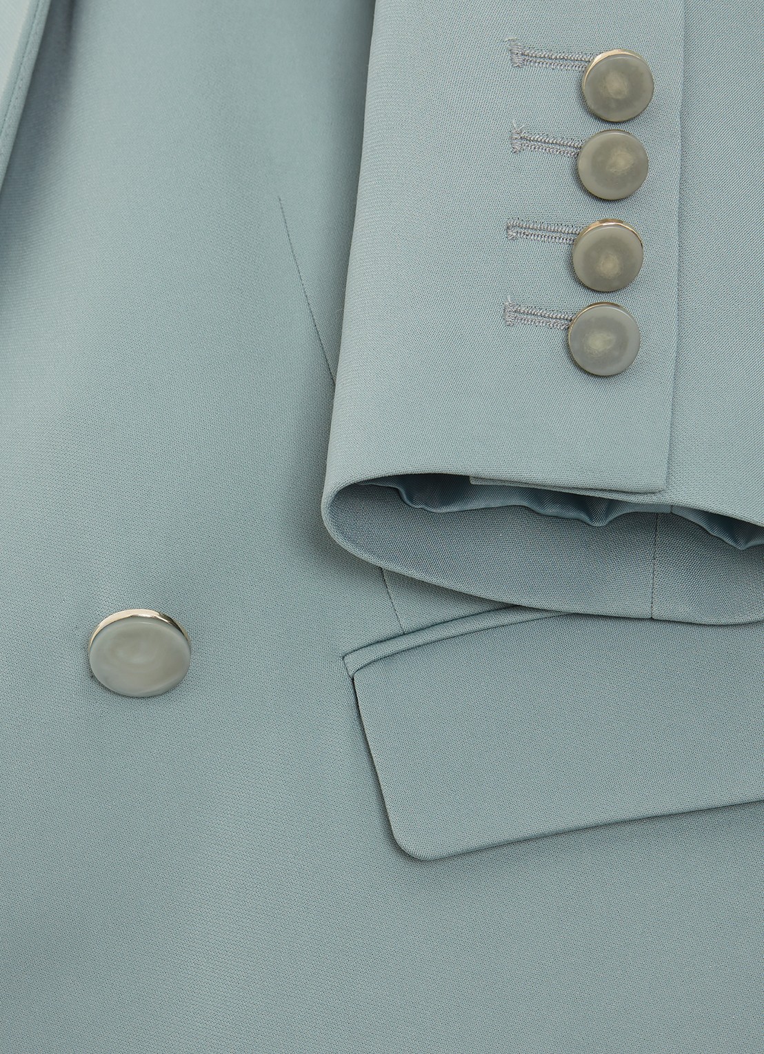 Phase Eight Bowen cropped blazer met klepzakken - detail 6 lichtblauw